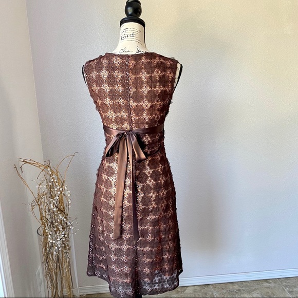 Anthopologie Eva Franco Brown Lace Summer Dress - Picture 2 of 8